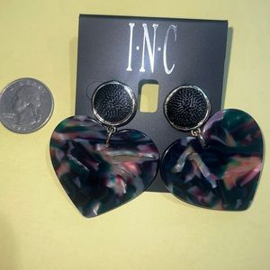 BNWT INC Acrylic Heart Earrings
